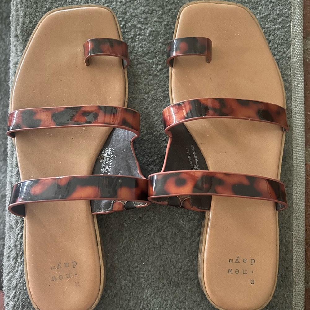 A New Day Tortoise Shell Strappy Sandals